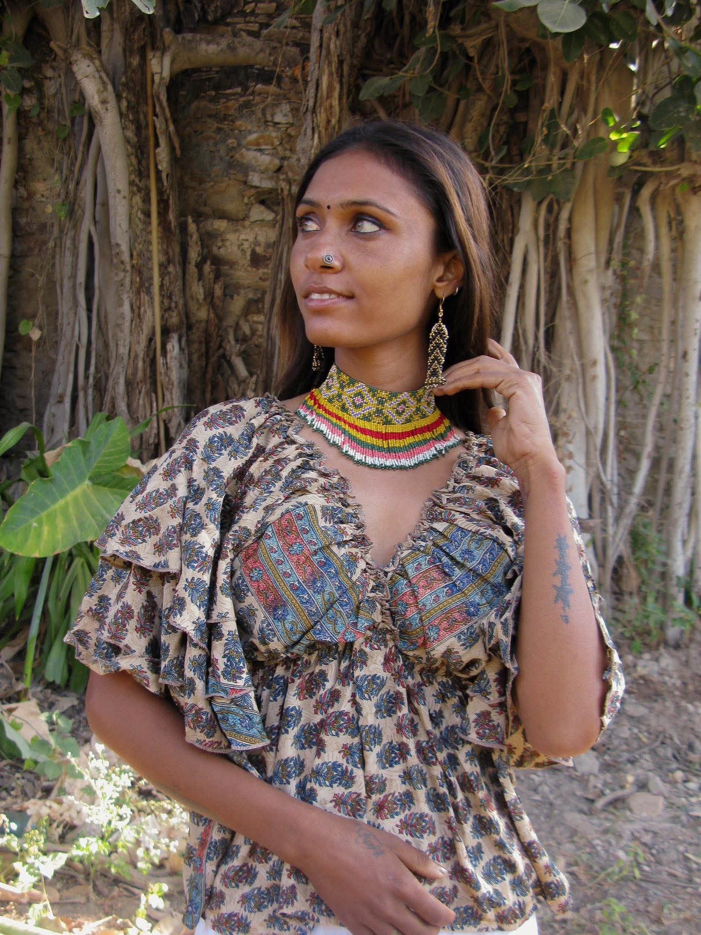 Sari Ruffle Top Dust