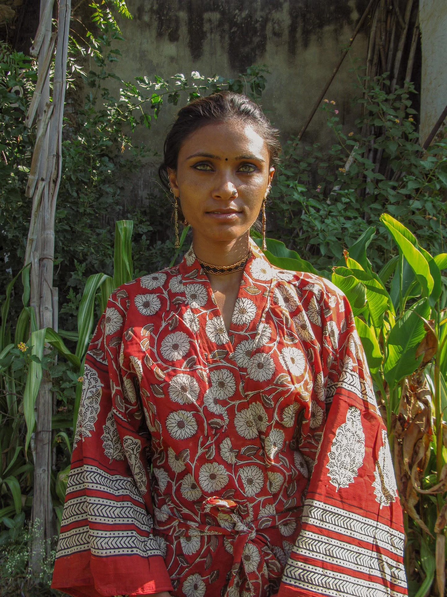 Lal Blockprint Robe