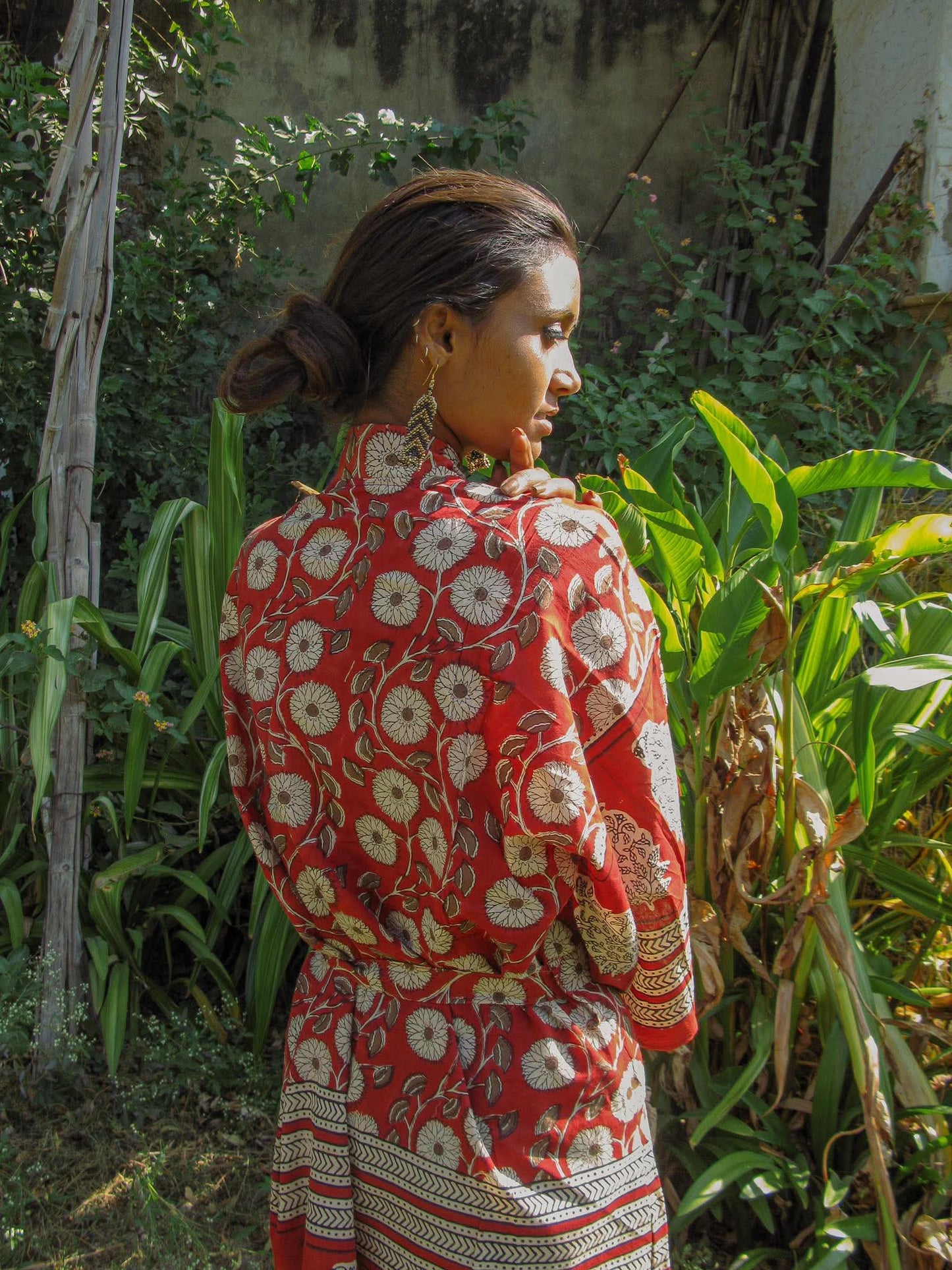 Lal Blockprint Robe