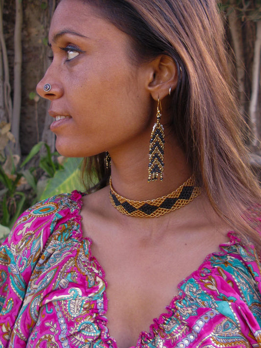 Gold Naga Kalbeliya Beaded Choker - PRE ORDER